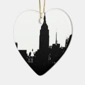 Black White New York Silhouette Keramisch Ornament (Links)