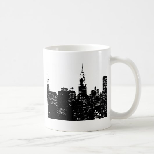 Black & White New York Silhouette Koffiemok (Rechts)
