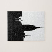 Black White New York Silhouette Legpuzzel (Horizontaal)