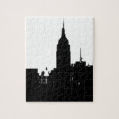 Black White New York Silhouette Legpuzzel (Verticaal)