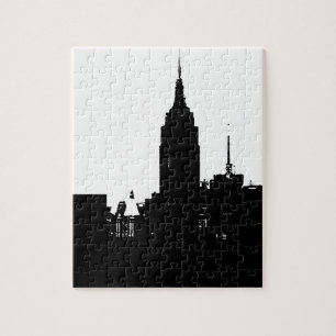 Black White New York Silhouette Legpuzzel