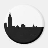 Black & White New York Silhouette Magneet (Voorkant)