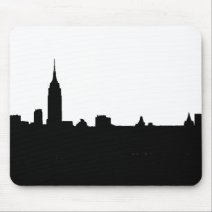 Black & White New York Silhouette Muismat