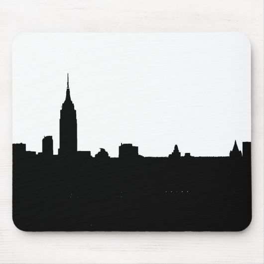 Black & White New York Silhouette Muismat (Voorkant)