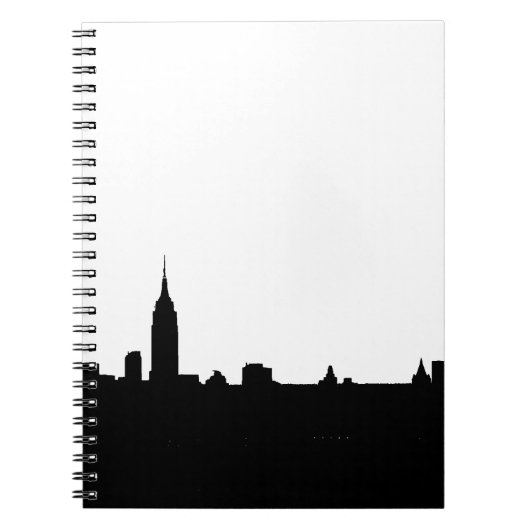 Black & White New York Silhouette Notitieboek (Voorkant)