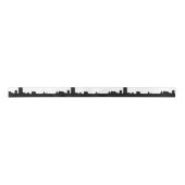 Black & White New York Silhouette Pop Art Satijnen Lint (Voorkant)