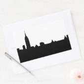 Black & White New York Silhouette Rechthoekige Sticker (Envelop)