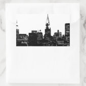 Black & White New York Silhouette Rechthoekige Sticker (Tas)