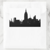 Black White New York Silhouette Rechthoekige Sticker (Tas)