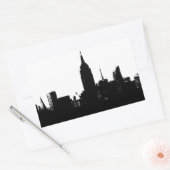 Black White New York Silhouette Rechthoekige Sticker (Envelop)