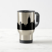 Black White New York Silhouette Reisbeker (Voorkant rechts)