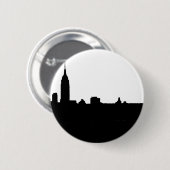 Black & White New York Silhouette Ronde Button 5,7 Cm (Voorkant /achterkant)