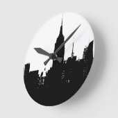 Black White New York Silhouette Ronde Klok (Hoek)
