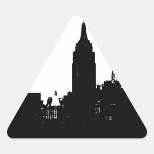 Black White New York Silhouette Sticker