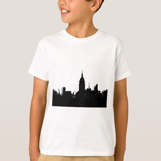 Black White New York Silhouette T-shirt (Voorkant)