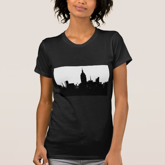 Black White New York Silhouette T-shirt (Voorkant)