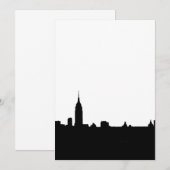 Black & White New York Silhouette Uitnodiging (Voorkant / Achterkant)