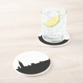 Black & White New York Silhouette Zandsteen Onderzetter (Zijkant)