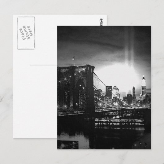Black & White New York Skyline Briefkaart (Voorkant / Achterkant)