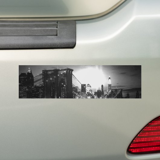 Black & White New York Skyline Bumpersticker (Op auto)
