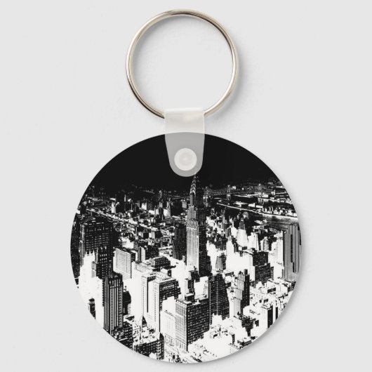 Black & White New York Sleutelhanger (Voorkant)