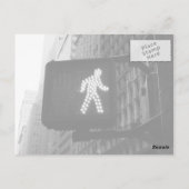 Black White New York Street Walk Sign Briefkaart (Achterkant)