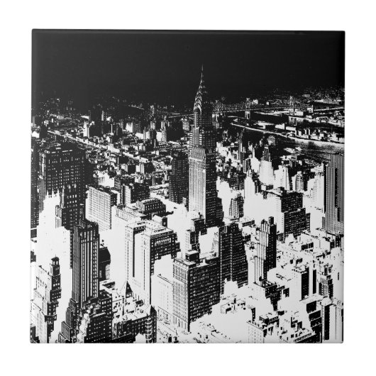 Black & White New York Tegeltje (Voorkant)