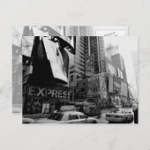 Black White New York Times Square Briefkaart (Voorkant / Achterkant)
