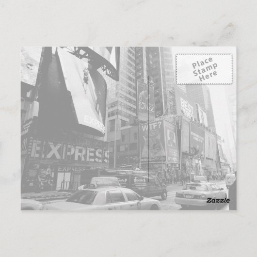 Black White New York Times Square Briefkaart (Achterkant)