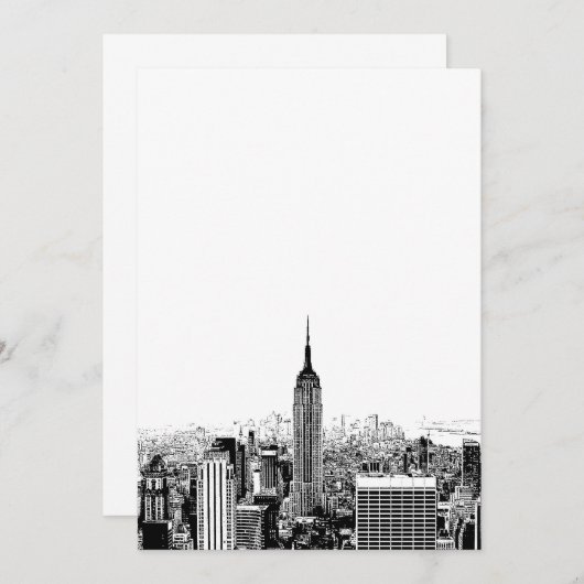 Black & White New York Uitnodiging (Voorkant / Achterkant)