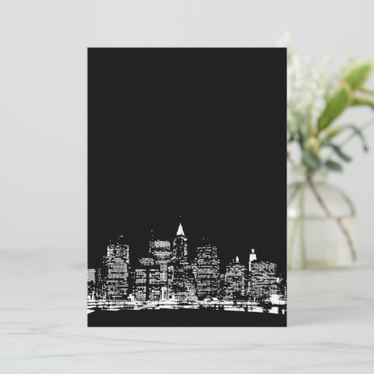 Black & White New York Uitnodiging (Staand voorkant)