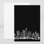 Black & White New York Uitnodiging (Voorkant / Achterkant)
