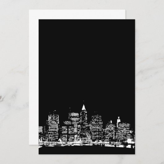 Black & White New York Uitnodiging (Voorkant / Achterkant)