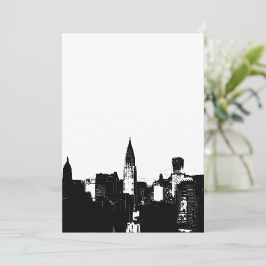Black & White New York Uitnodiging (Staand voorkant)