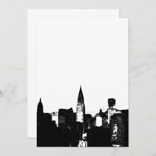 Black & White New York Uitnodiging (Voorkant / Achterkant)