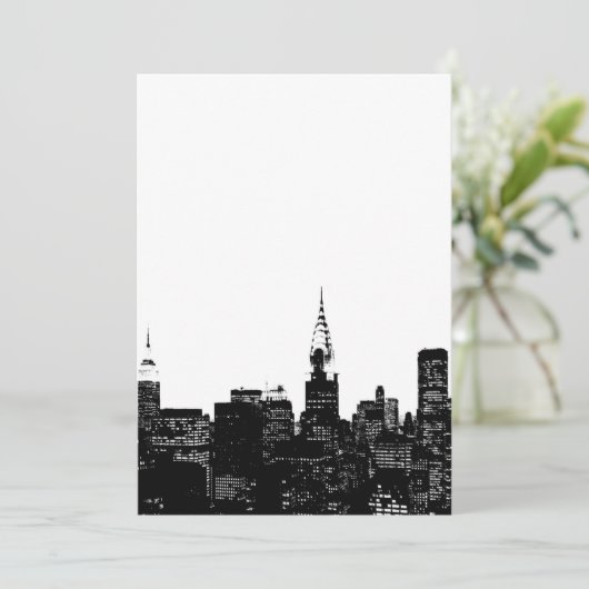 Black & White New York Uitnodiging (Staand voorkant)