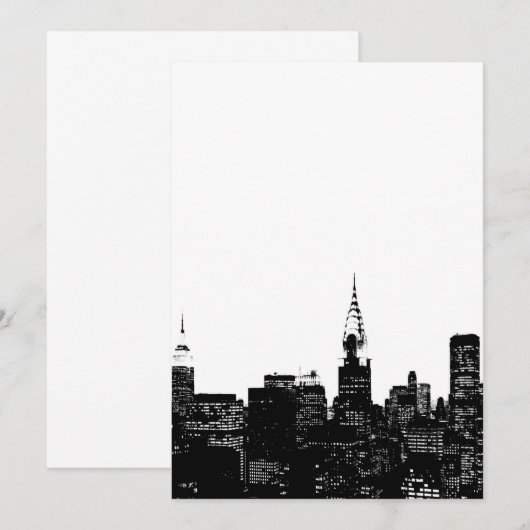 Black & White New York Uitnodiging (Voorkant / Achterkant)
