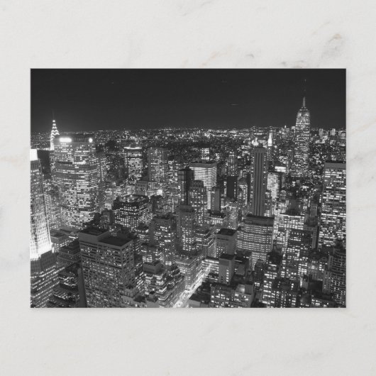 Black & White New York wolkenkrabbers Briefkaart (Voorkant)