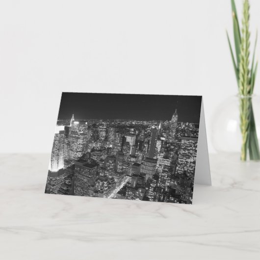 Black & White New York wolkenkrabbers Kaart (Voorkant)