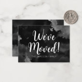 Black White Nieuwe Adres Bewegende Aankondiging Ka (Voorkant / Achterkant in situ)