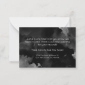 Black White Nieuwe Adres Bewegende Aankondiging Ka (Achterkant)