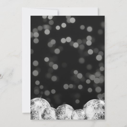 Black White Nieuwjaarsfeest Kaart (Achterkant)