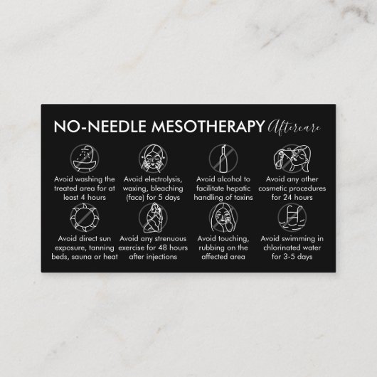 Black White No Needle Mesotherapie Visitekaartje (Achterkant)