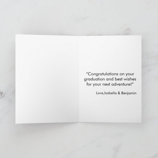 Black & White Nurse Afstuderen gefeliciteerd Kaart (Binnen)