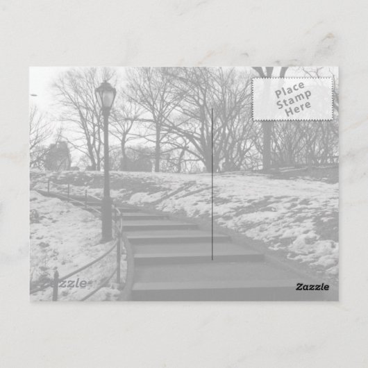 Black White NY Central Park Briefkaart (Achterkant)