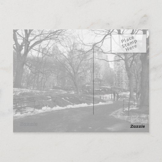Black White NY Central Park Briefkaart (Achterkant)