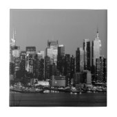 Black & White NY Skyline Tile Tegeltje (Voorkant)