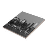 Black & White NY Skyline Tile Tegeltje (Zijkant)
