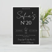 Black & White Old Money Birthday Invitation Kaart (Staand voorkant)