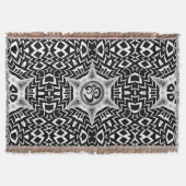 Black+White om Star Trip Mandala Throw Blanket Deken (Voorkant)